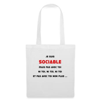 Sociable - Sac en tissu - blanc - Devant