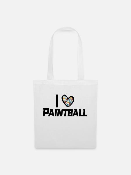 iLove Paintball (Black) - Stoffbeutel - Weiß