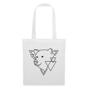 Bear in Geometric Shape - Line Art Design - Tote Bag - white - Front