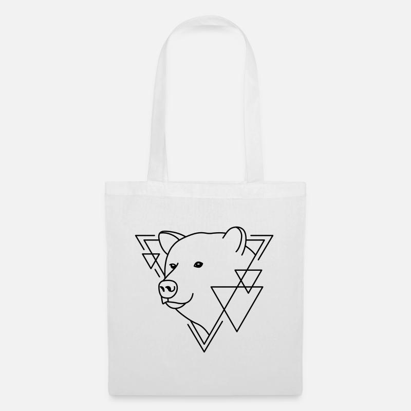 Ours en forme géométrique - Conception d’art au trait - Sac en tissu - blanc