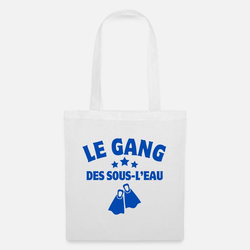 plongée sous-marine, plongeur, plongée - Sac en tissu - blanc