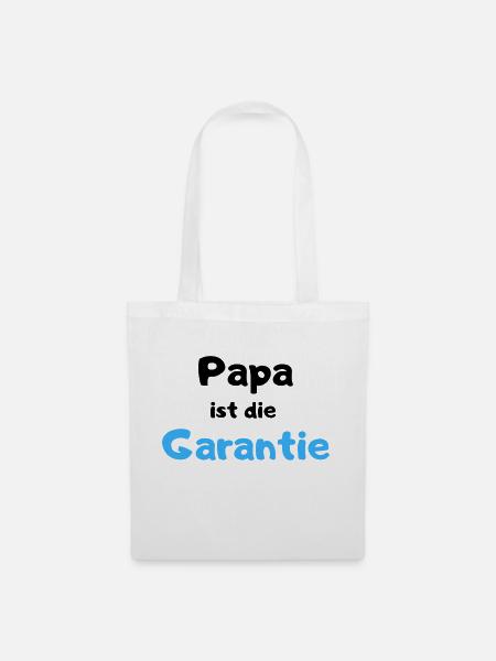 Papa ist die Garantie - Toybox-blk-blu - Stoffbeutel - Weiß
