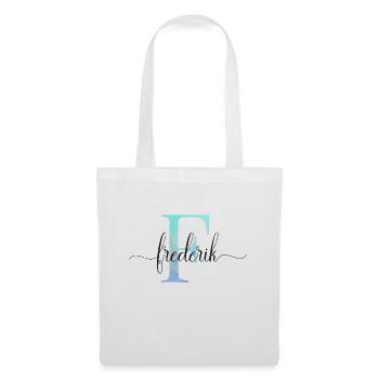 E| Monogram | Name | Frederik | Watercolor - Tote Bag - white - Front