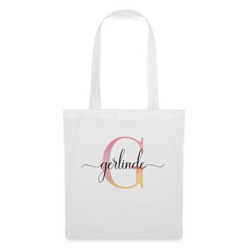 G | Monogramm | Name | Gerlinde |Watercolor - Stoffbeutel - Weiß - Vorne