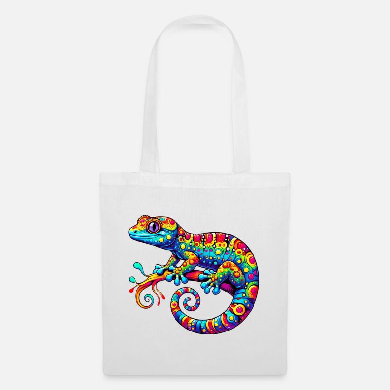 Gecko - Stoffbeutel - Weiß