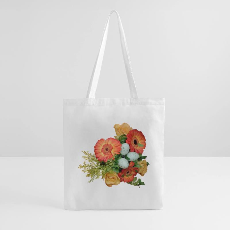 Bouquet with Easter Eggs Pattern Tote Bag