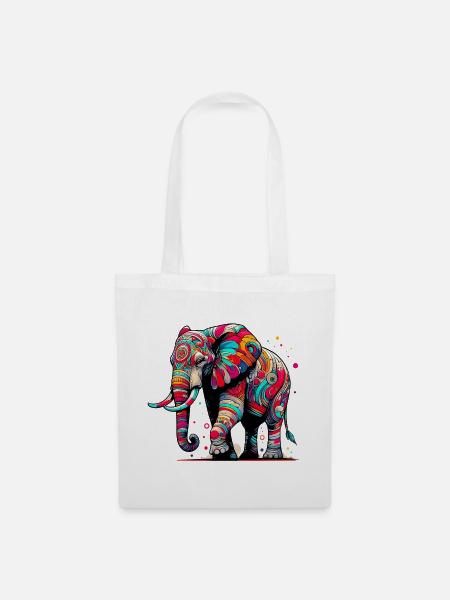 Elefant - Stoffbeutel - Weiß