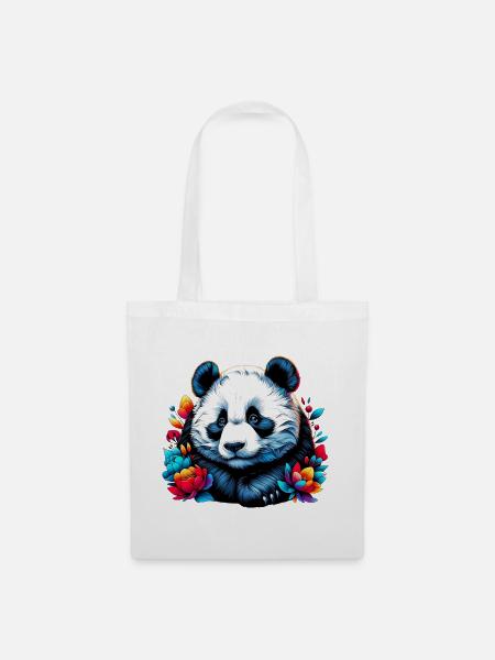Panda - Stoffbeutel - Weiß