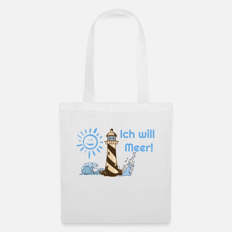 Ich will Meer - Stoffbeutel - Weiß