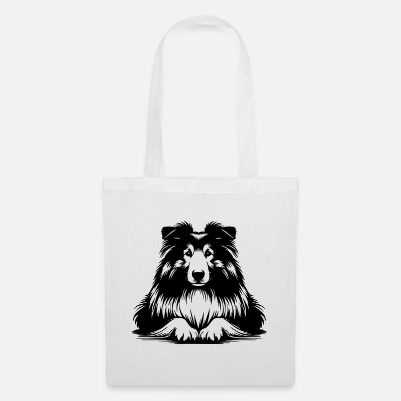 Collie - Stoffbeutel - Weiß