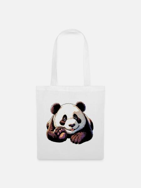 Panda - Stoffbeutel - Weiß