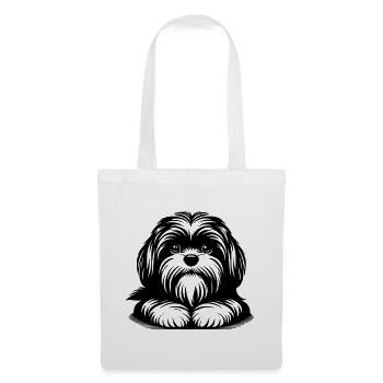 Tête de Shih Tzu avec pattes - Sac en tissu - blanc - Devant
