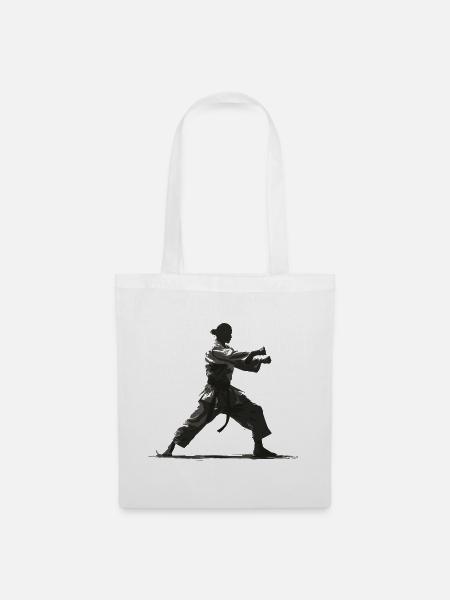 Weibliche Karateka - Stoffbeutel - Weiß