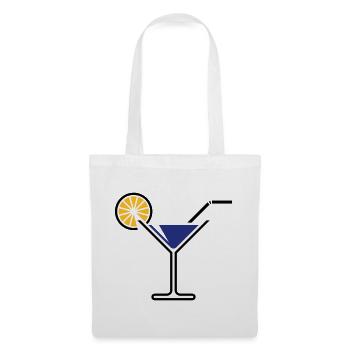 Cocktail Glass / Martini Glass + (Blue) - Tote Bag - white - Front