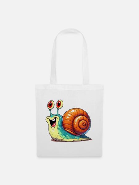 Schnecke - Stoffbeutel - Weiß