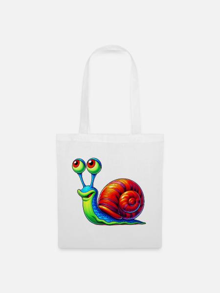 Schnecke - Stoffbeutel - Weiß