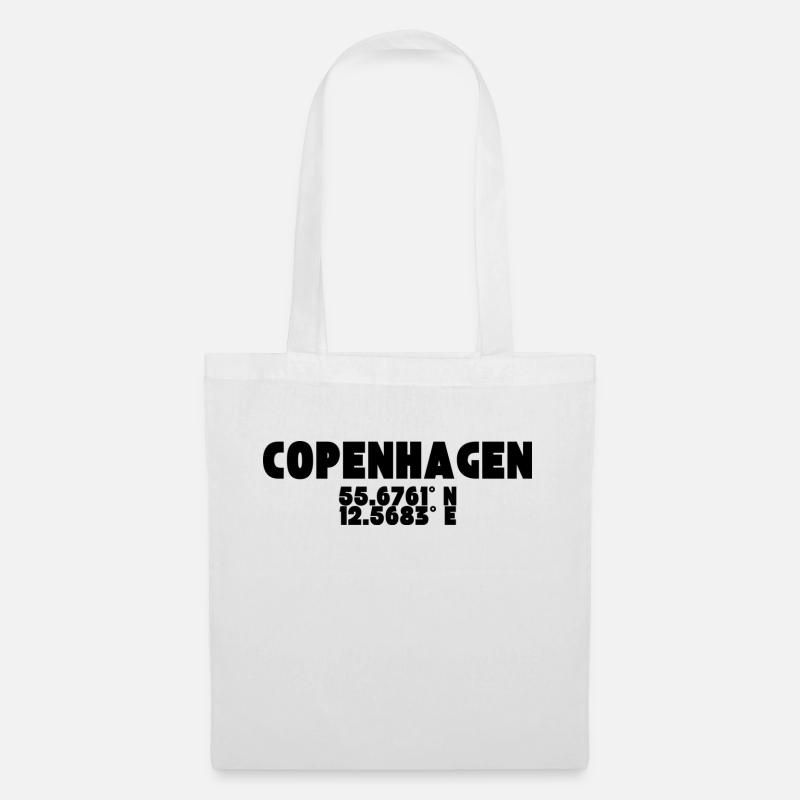 Copenhagen - Design with coordinates - Tote Bag - white