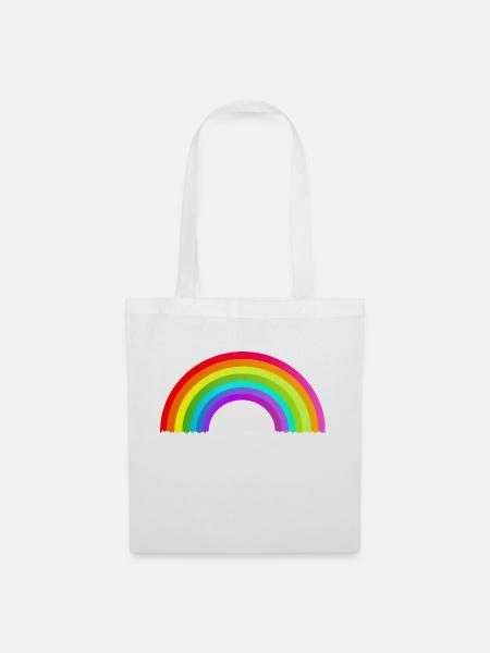bunter Regenbogen - Stoffbeutel - Weiß
