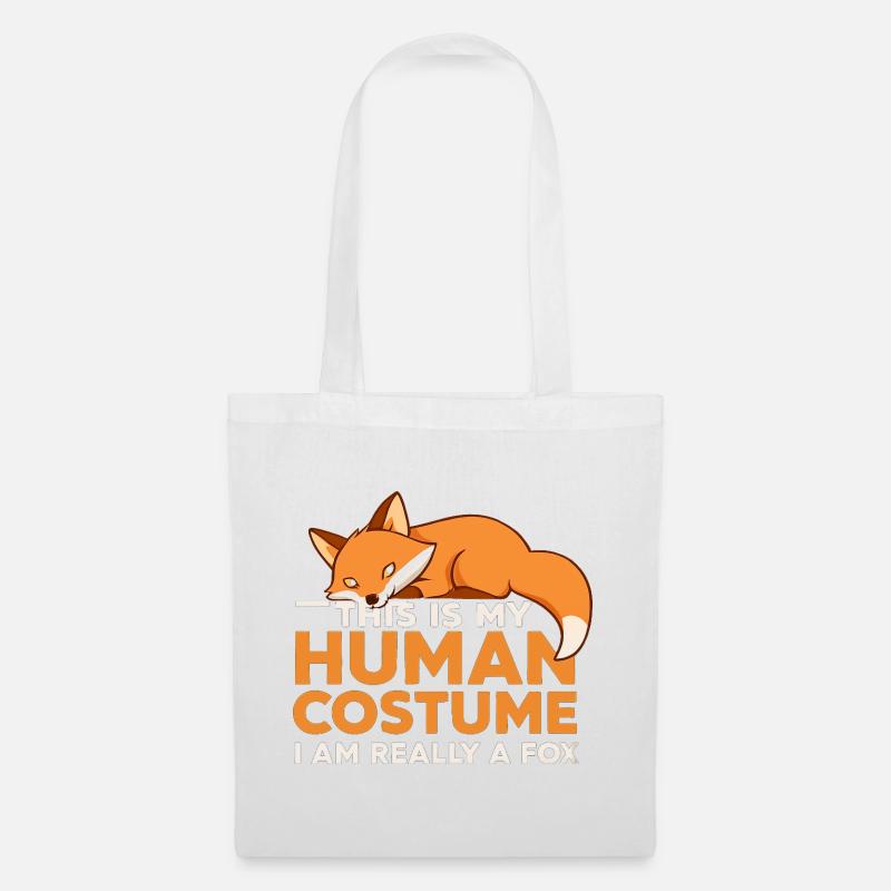 Fuchs Kostüm Humor T-Shirt - Stoffbeutel - Weiß