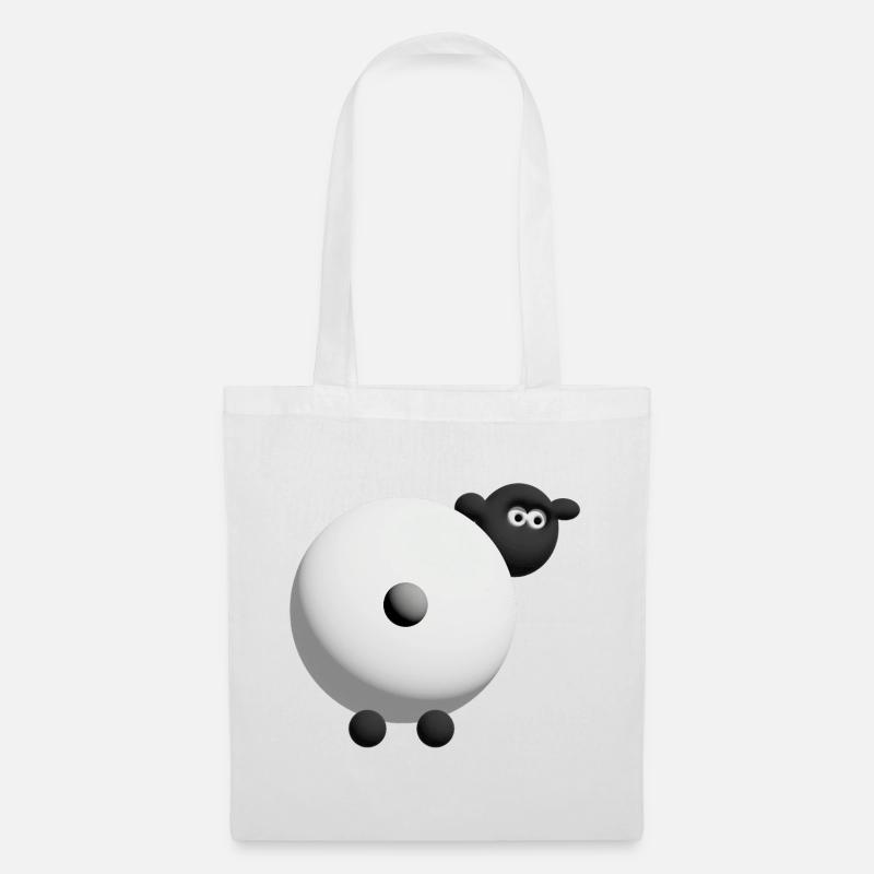 Conception de câlins 3D de mouton - Sac en tissu - blanc
