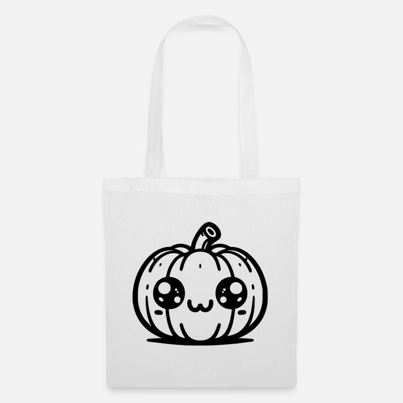 Süßer Kürbis - Halloween - Stoffbeutel - Weiß