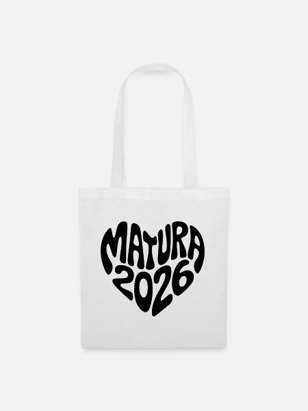 Matura 2026 Herz Form - Stoffbeutel - Weiß