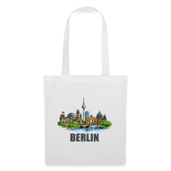 Berliner Skyline  - Stoffbeutel - Weiß - Vorne