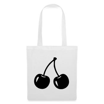 Silhouette cerise – Motif de fruits sucrés - Sac en tissu - blanc - Devant