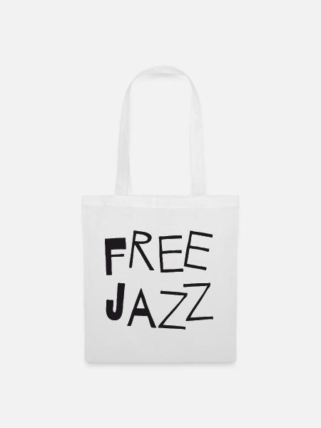 Free Jazz Handgezeichnete Buchstaben - Stoffbeutel - Weiß