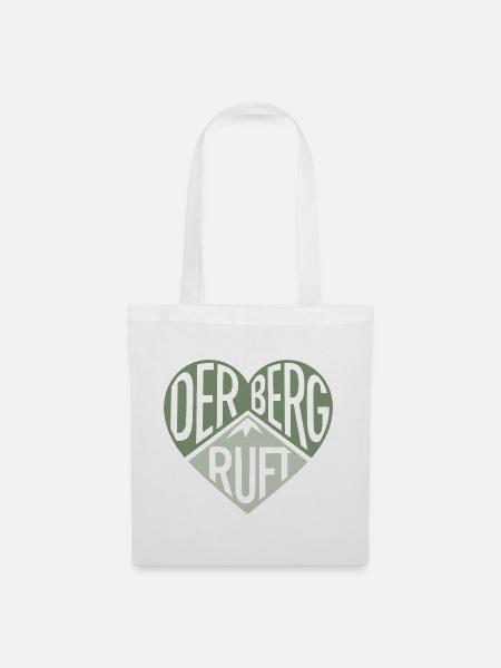 Der Berg ruft Herzdesign - Stoffbeutel - Weiß