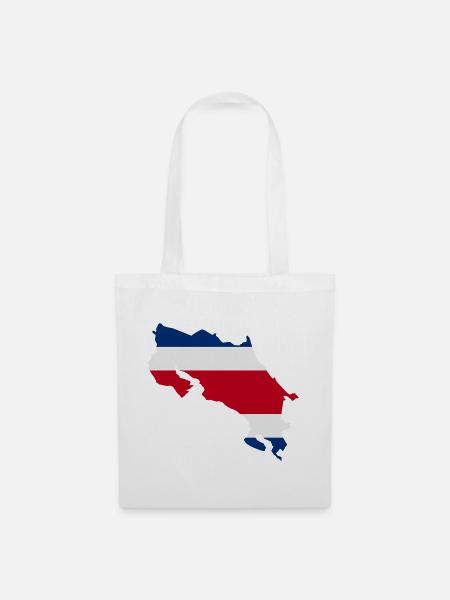 Costa Rica-Karte - Stoffbeutel - Weiß