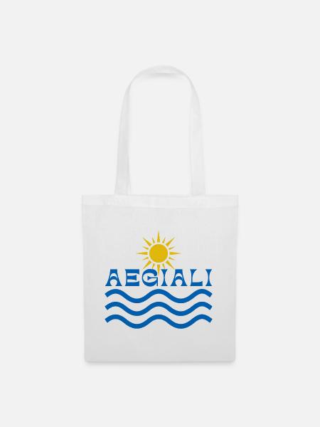 Aegiali Sonne und Wellen - Stoffbeutel - Weiß