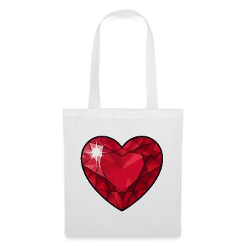 Ruby Crystal Heart - Tote Bag - white - Front