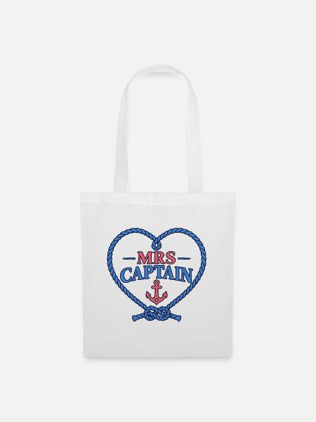 Mrs Captain – Liebe zum Segeln - Stoffbeutel - Weiß