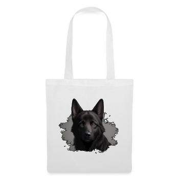 schwarzer schäferhund - Stoffbeutel - Weiß - Vorne