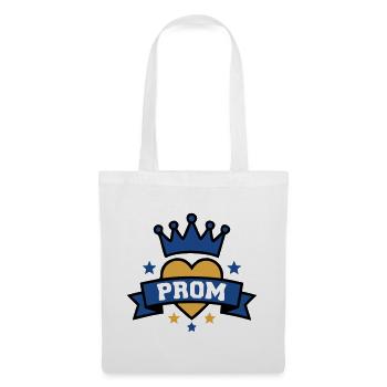 Prom Herz Krone Abzeichen - Stoffbeutel - Weiß - Vorne
