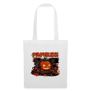PUMPKIN.EXE – Halloween Gamer & IT Kürbis - Stoffbeutel - Weiß - Vorne