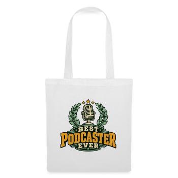 Best Podcaster Ever Mikrofon Retro Design - Stoffbeutel - Weiß - Vorne
