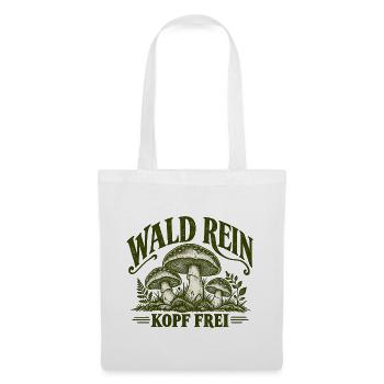 Wald rein – Kopf frei | Pilz & Natur Spruch - Stoffbeutel - Weiß - Vorne