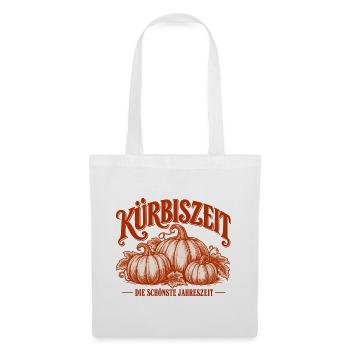 Kürbiszeit – Die schönste Jahreszeit Herbst Design - Stoffbeutel - Weiß - Vorne