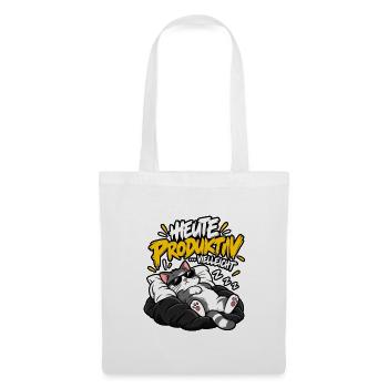 Vielleicht Heute Produktiv-Katze - Stoffbeutel - Weiß - Vorne