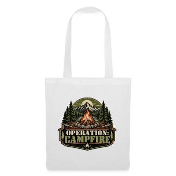 Operation: Campfire – Retro-Lagerfeuermotiv - Stoffbeutel - Weiß - Vorne