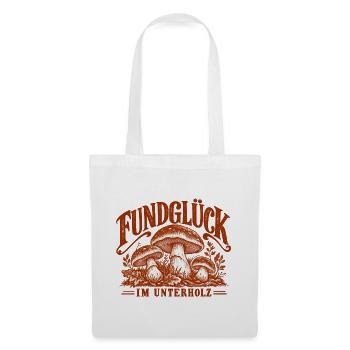 Fundglück im Unterholz Pilze sammeln Herbst Design - Stoffbeutel - Weiß - Vorne