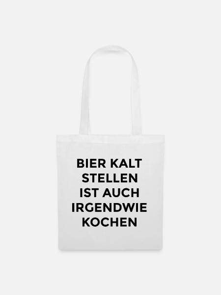 Bier Shirt - Stoffbeutel - Weiß