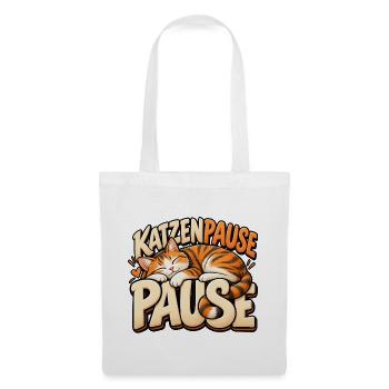 Katzenpause ist gut! Geschenkidee für Katzenfans - Stoffbeutel - Weiß - Vorne