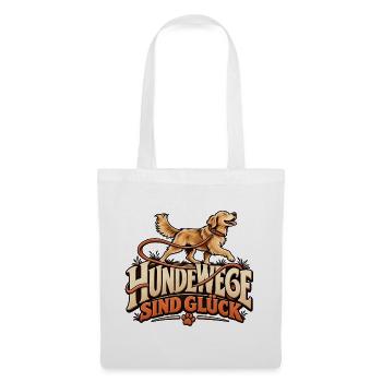 Hundewege sind Glück Liebevolles Hundemotiv - Stoffbeutel - Weiß - Vorne