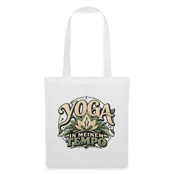 Yoga in meinem Tempo Ruhiges Yogamotiv - Stoffbeutel - Weiß - Vorne
