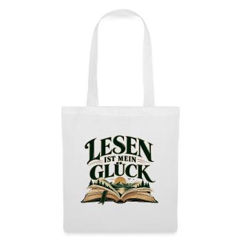 Lesen ist mein Glück Geschenktipp für Leseratten - Stoffbeutel - Weiß - Vorne