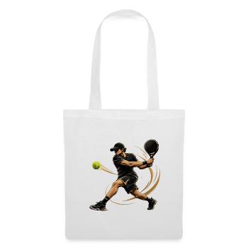 Dynamischer Padel / Tennisschlag - Stoffbeutel - Weiß - Vorne