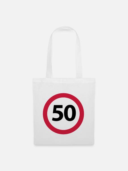 50. Geburtstag - Stoffbeutel - Weiß